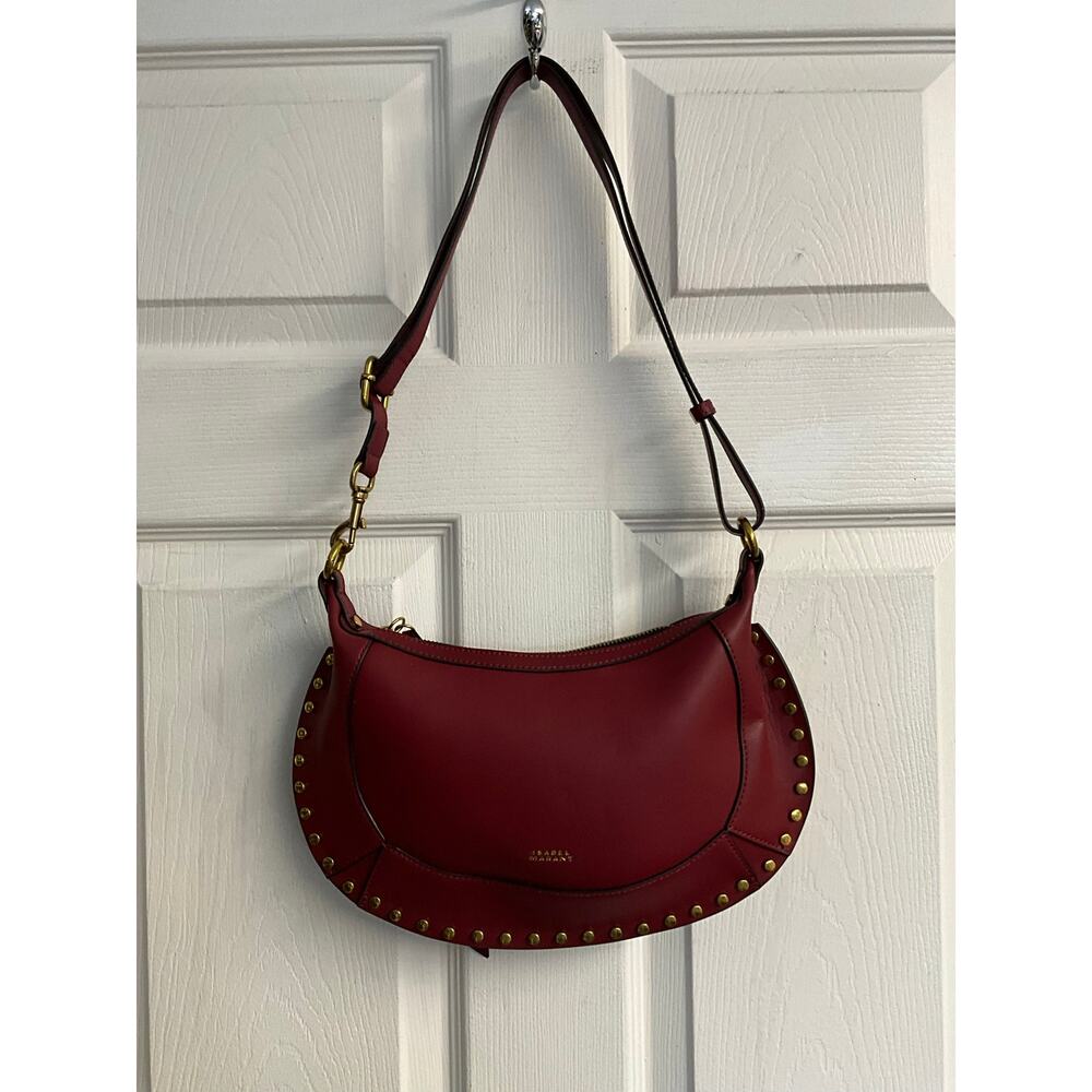 Oskan Moon Shoulder Bag - Isabel Marant - Leather - Red - Picture 7 of 10